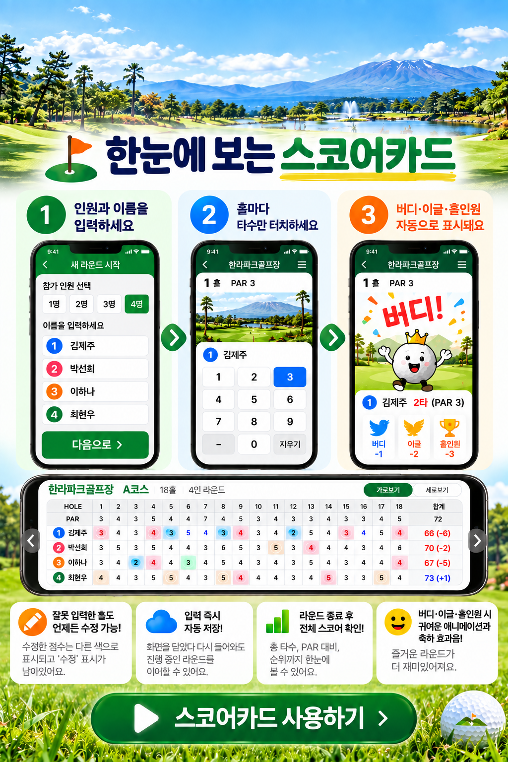 에이스파크 스코어카드 사용법